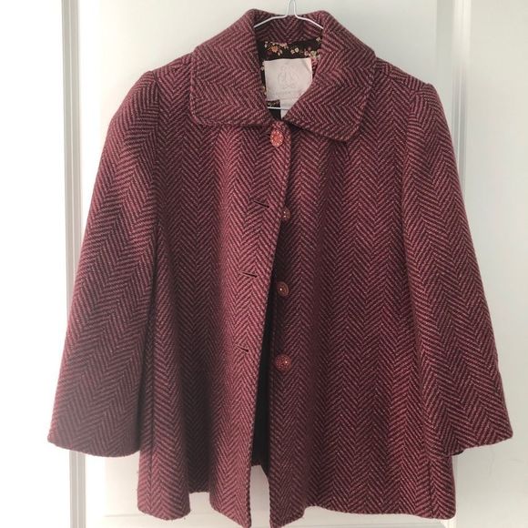 REBECCA Taylor -Pink Wool Coat - Picture 1 of 5